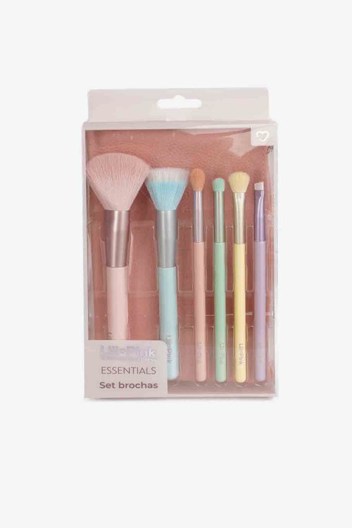 Set de brochas x6 unds con cosmetiquera incluida