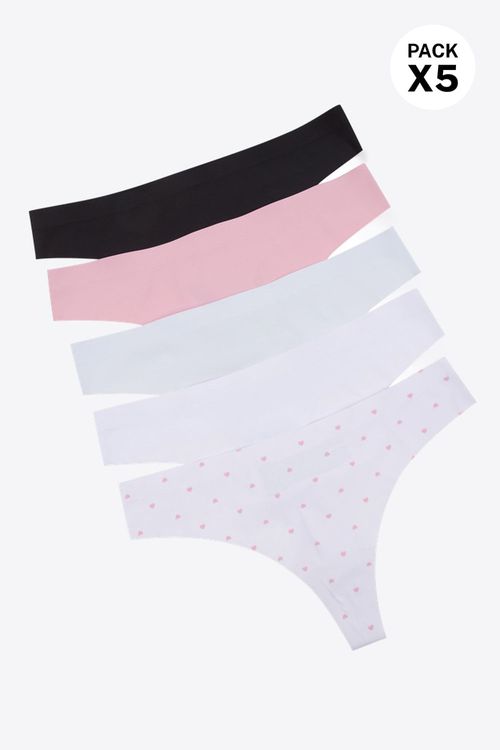 Panty brasilera en microfibra paquetería x5