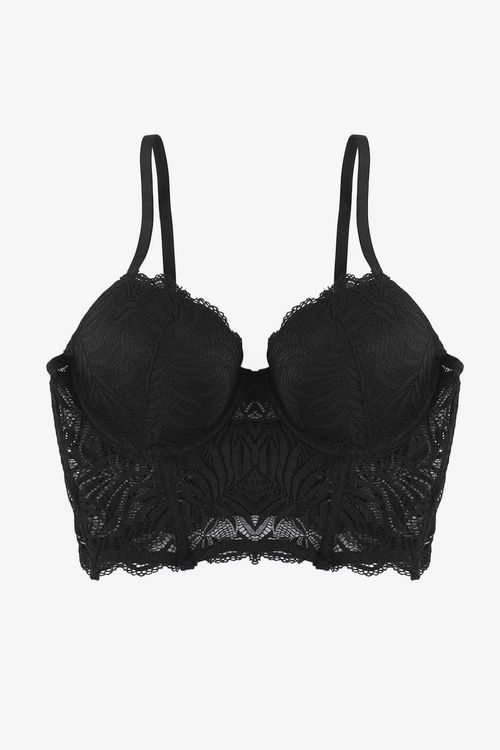 Brasier tipo bustier con base inferior elaborada en encaje