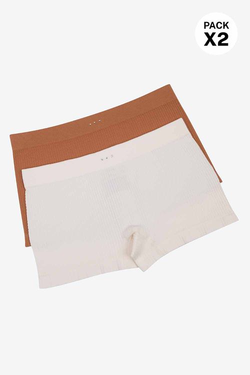 Panty Boxer Talle Medio En Seamless Con Textura Paquete X2