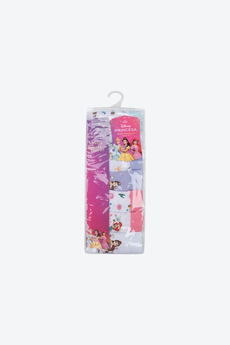 Panties-Para-Niña-Paquete-X7-Tipo-Boxer-Elaborados-En-Poliester-Blanco-Print-Cuentos-De-Hadas-T14