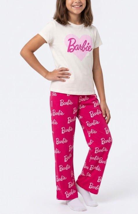 Conjunto Pijama Con Diseño De Barbie Con pantalon Capri
